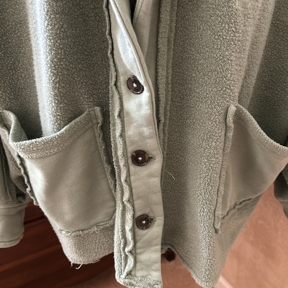 Free People Jordan Slouchy Jacket in washed military green. - Picture 5 of 13
